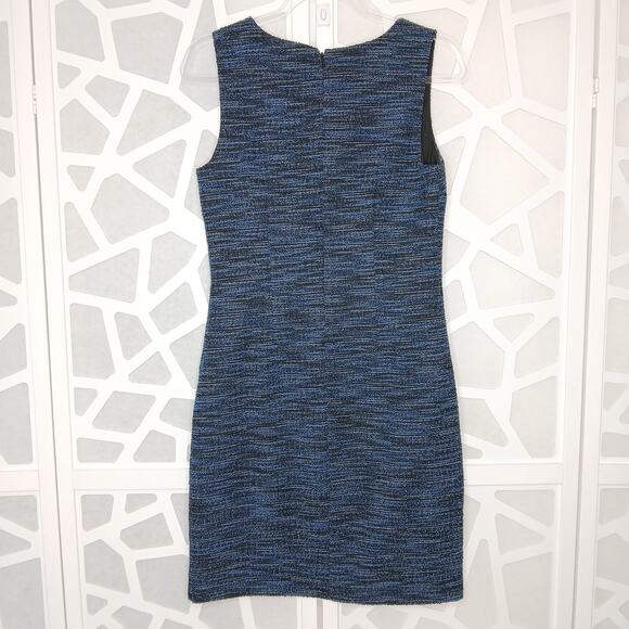 Ann Taylor Blue Tweed Sheath Dress Womens 6P Career RetroGlam Office Minimalist - Picture 7 of 11